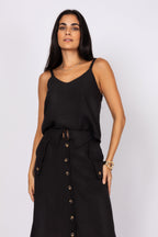 Conjunto de blusa com saia midi