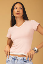 Blusa de malha bicolor