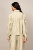 Camisa de botão com manga longa