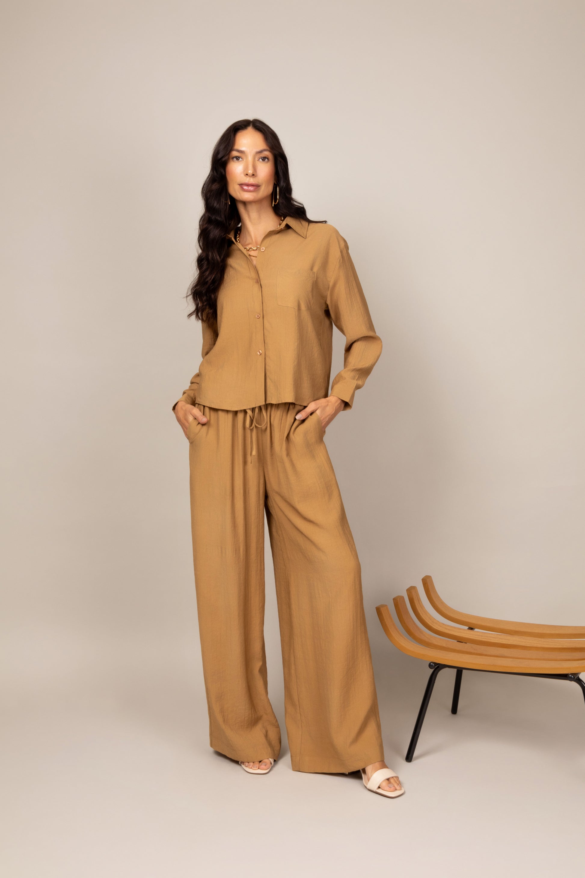 Calça pantalona fluida