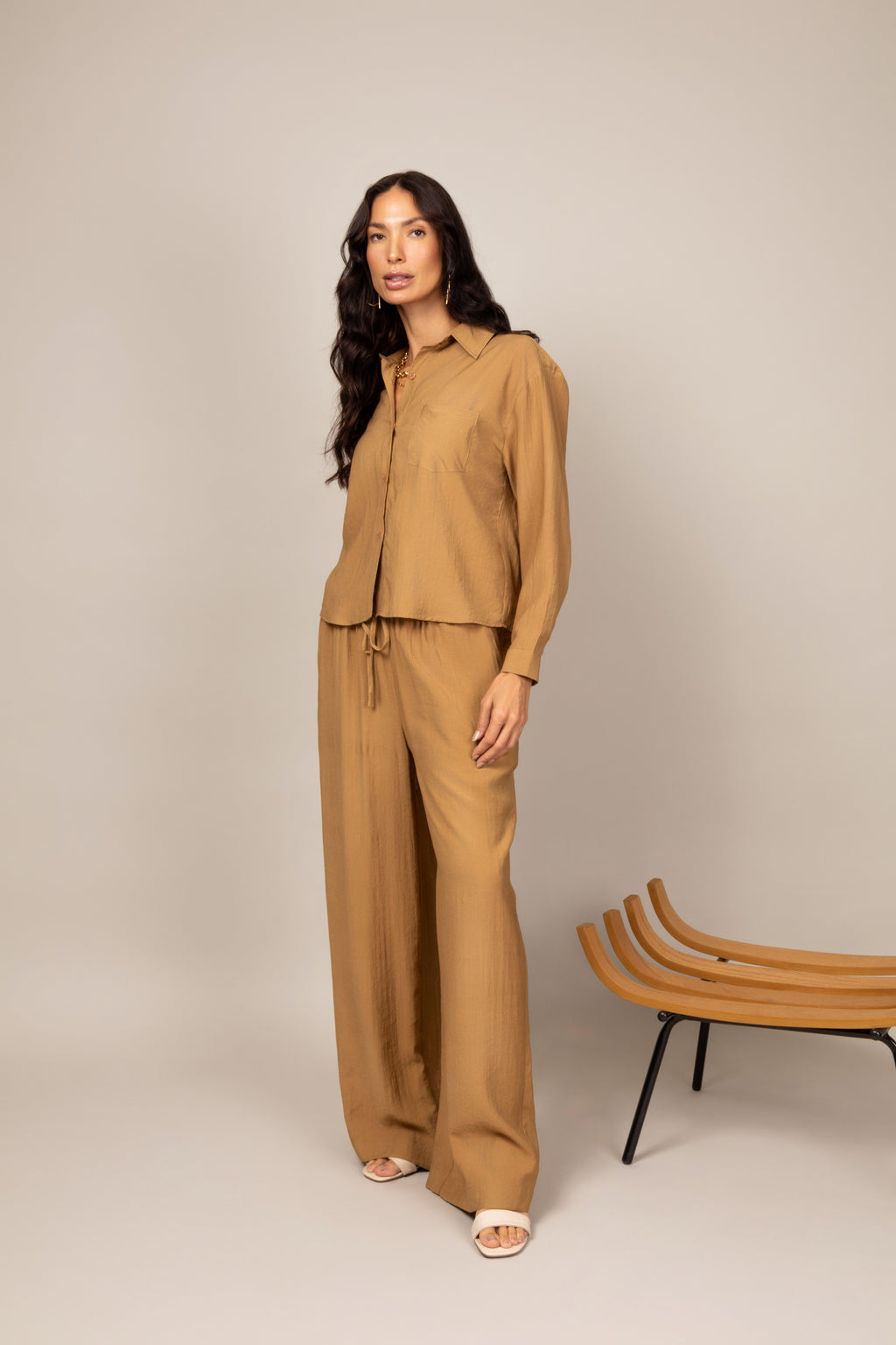 Calça pantalona fluida