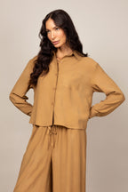 Camisa de botão com manga longa