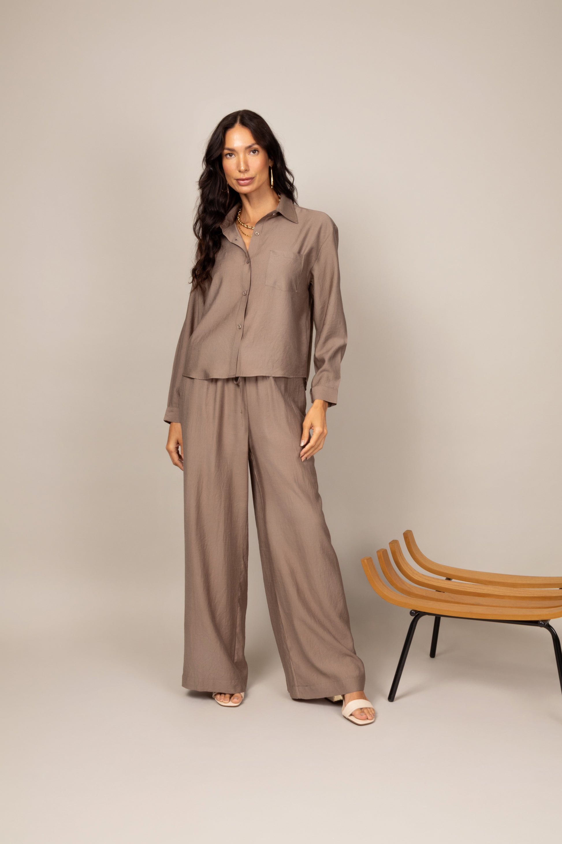 Calça pantalona fluida
