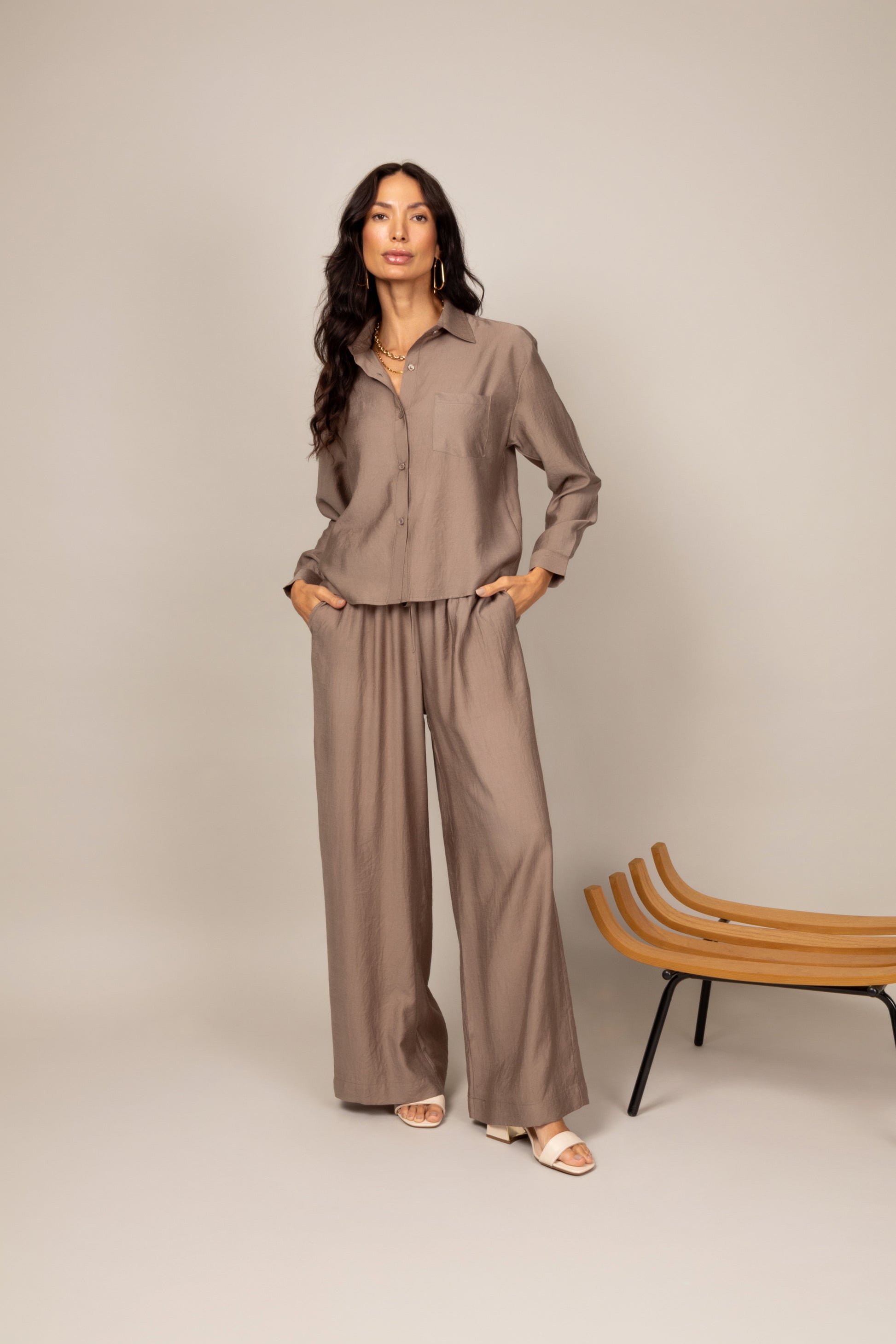Calça pantalona fluida