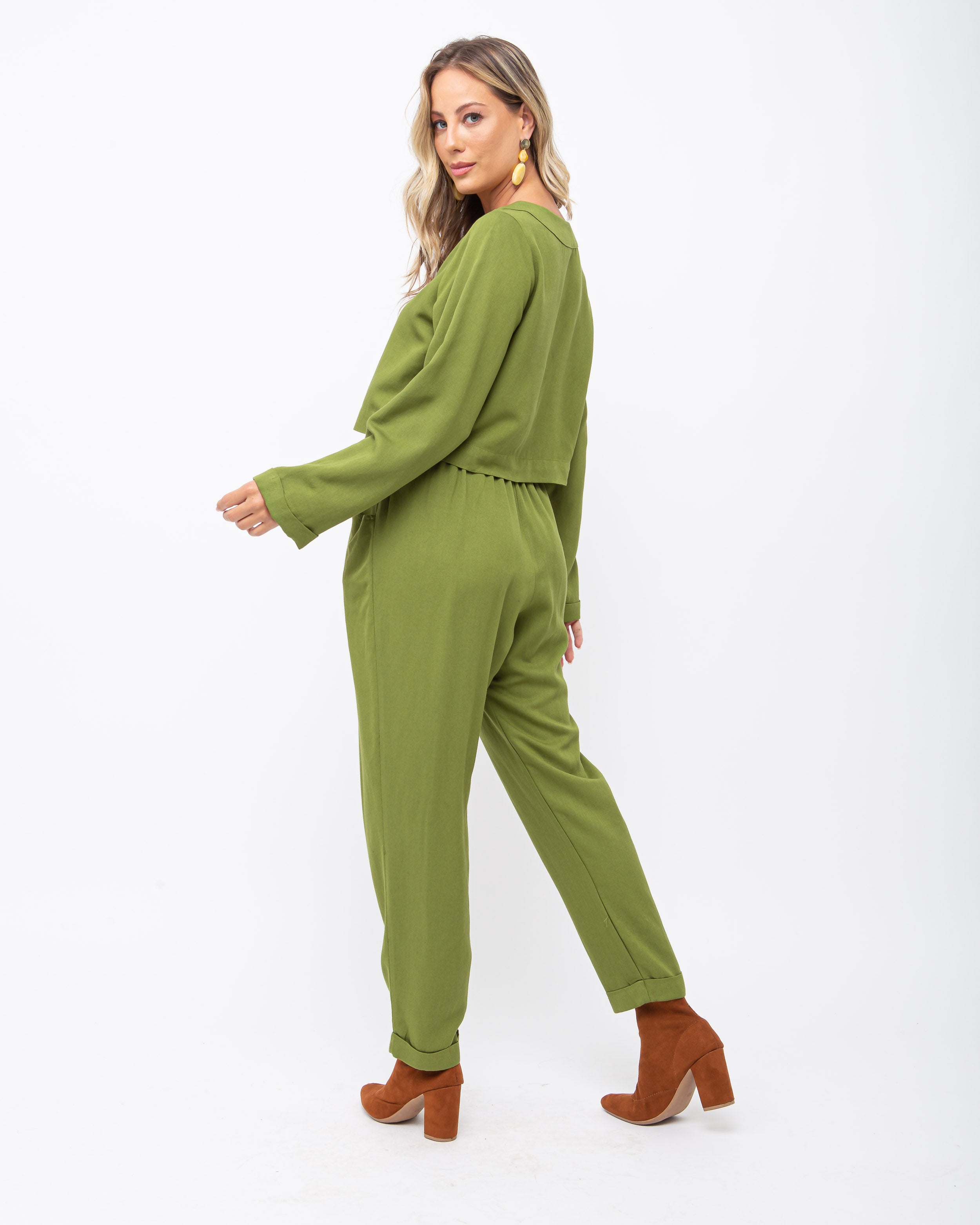 Calça em piquet verde