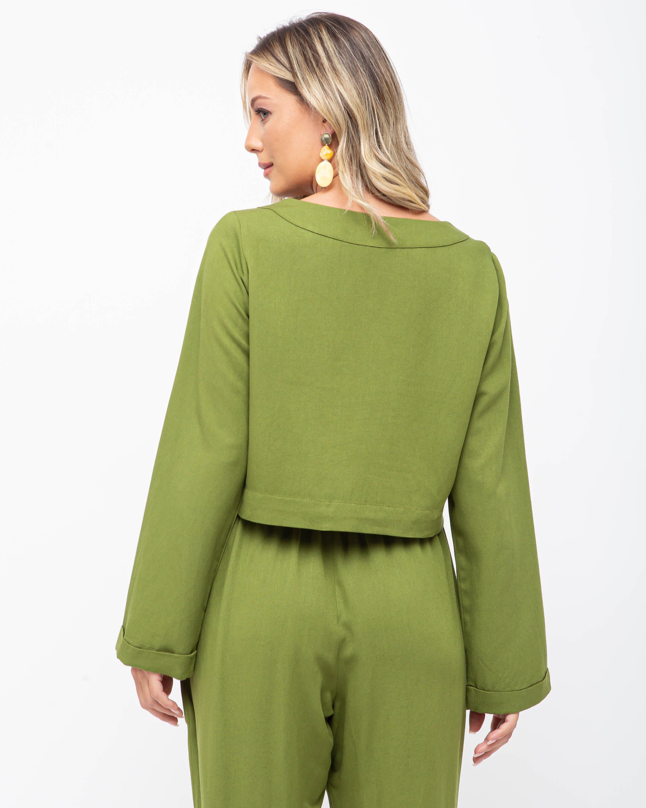 Calça em piquet verde