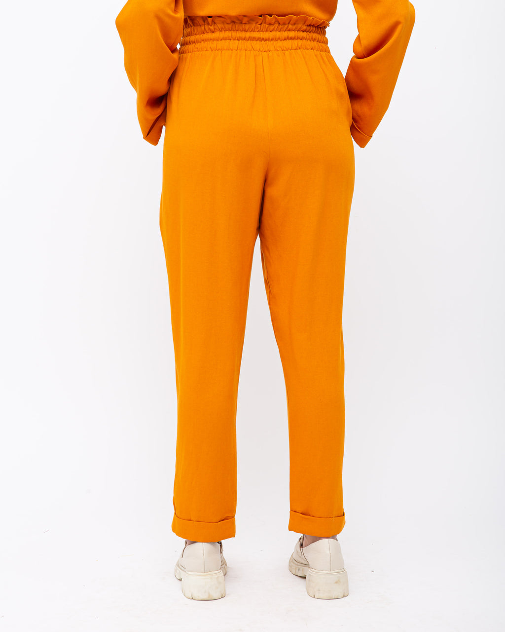 Calça em piquet laranja