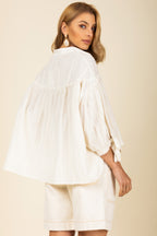 Bermuda reta de algodão