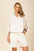 Bermuda reta de algodão