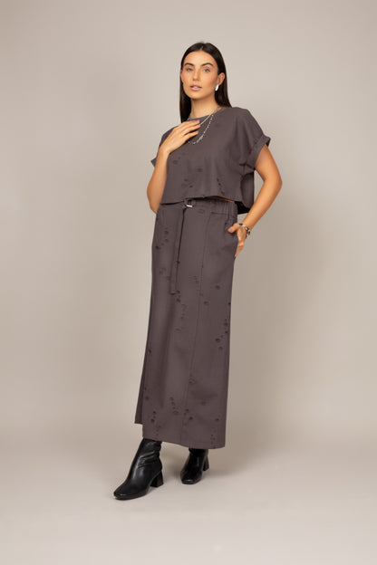 Conjunto em malha estonada destroyed