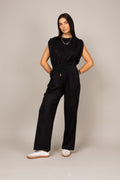 Conjunto com calça de malha estonada destroyed