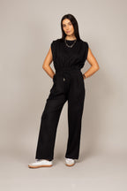 Conjunto com calça de malha estonada destroyed