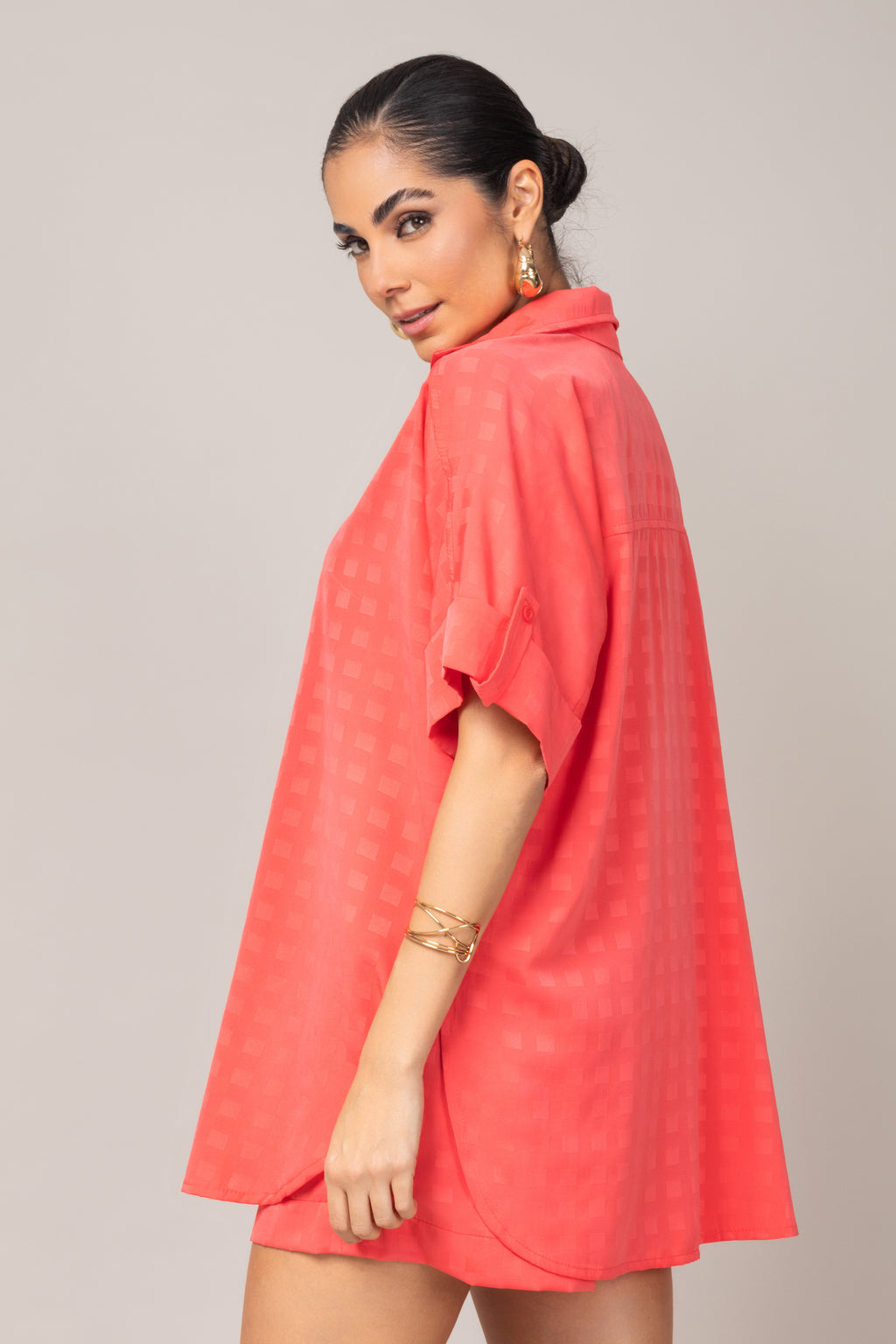 Trijunto com kimono em tecido texturizado