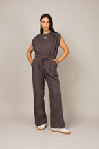Conjunto com calça de malha estonada destroyed
