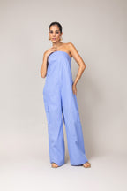 Macacão com bolsos cargo em linho