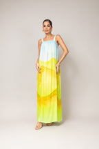 Vestido longo com amarração nas costas