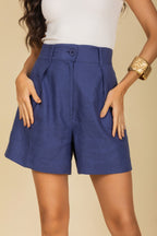 Short linho de alfaiataria