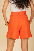 Short linho de alfaiataria