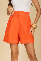Short linho de alfaiataria
