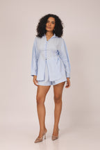 Conjunto camisa com pregas e short