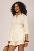 Conjunto camisa com pregas e short