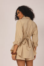 Conjunto camisa com pregas e short