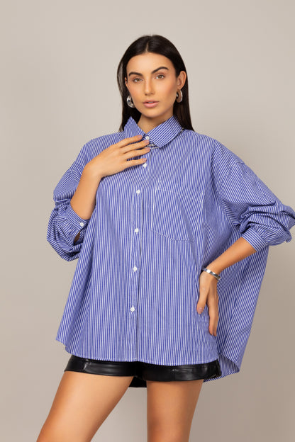 Camisa oversized listrada