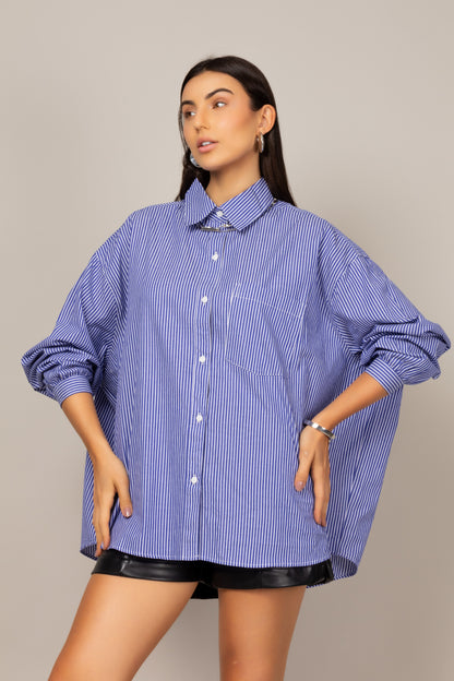 Camisa oversized listrada