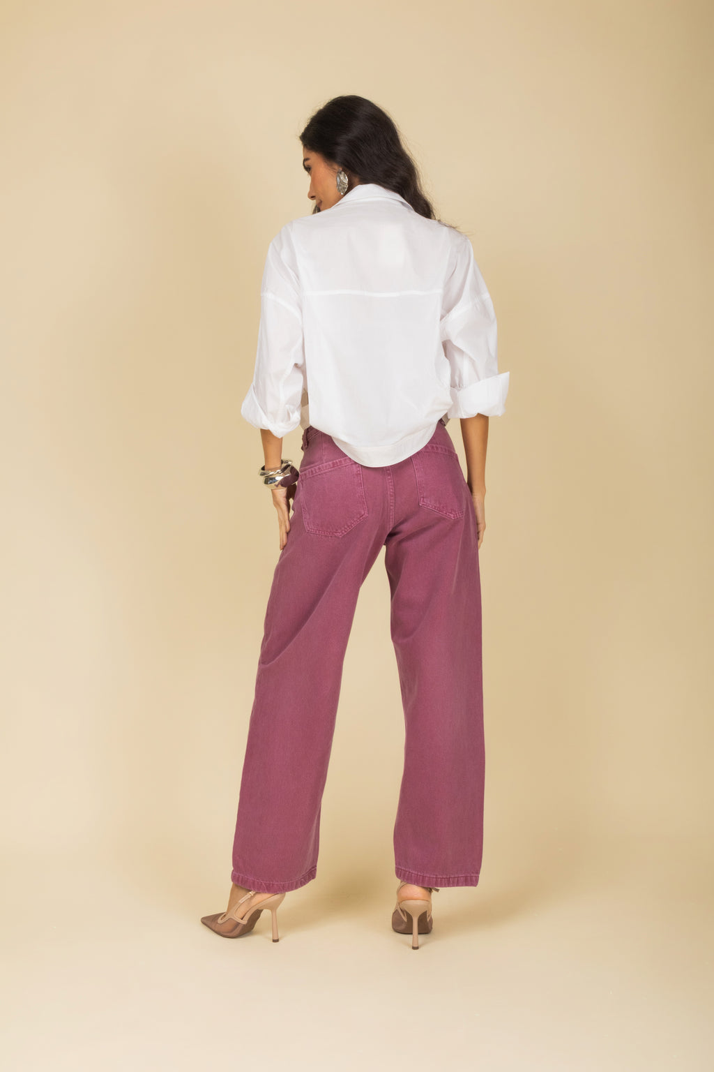 Calça boyfriend sarja