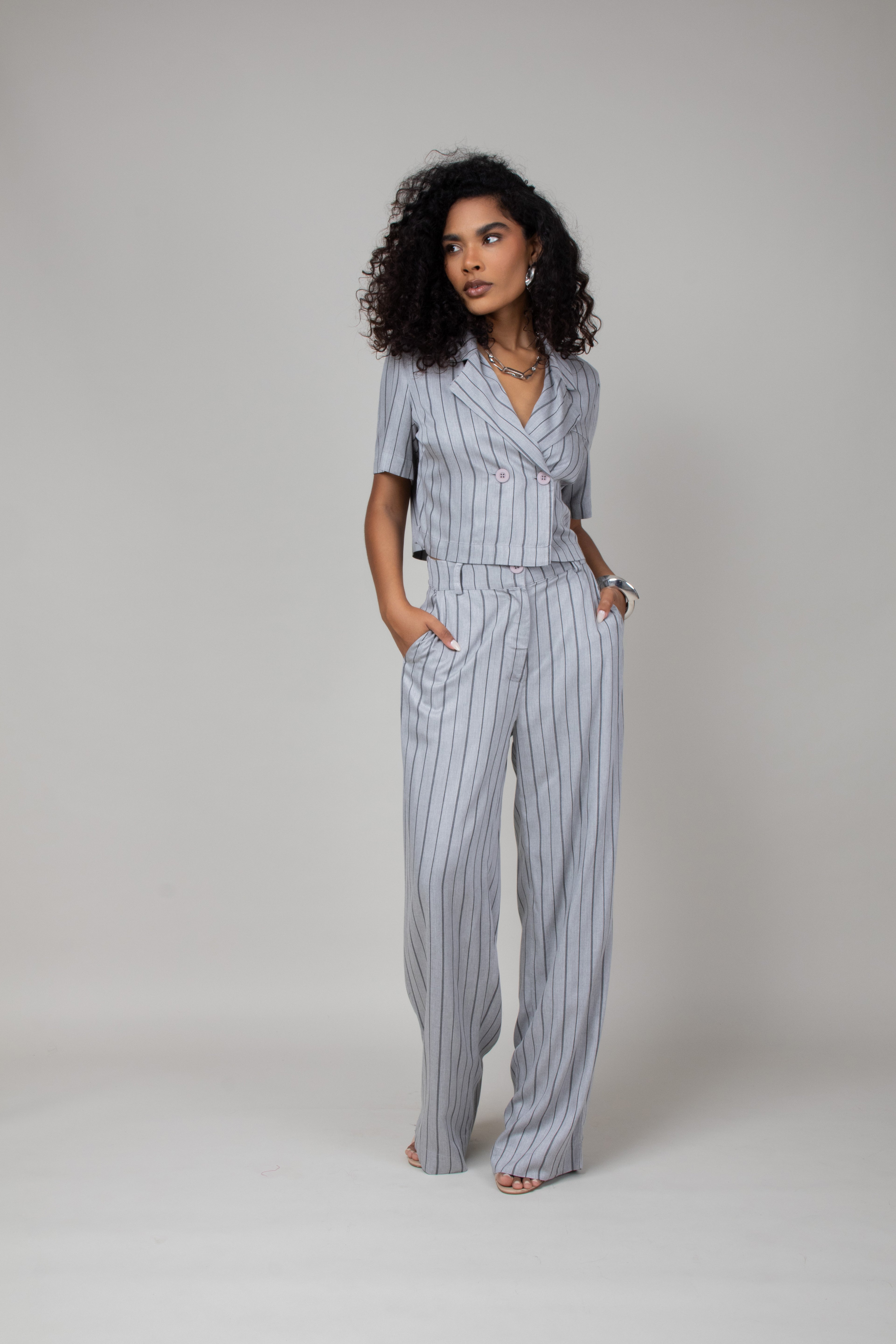 Conjunto alfaiataria risca de giz