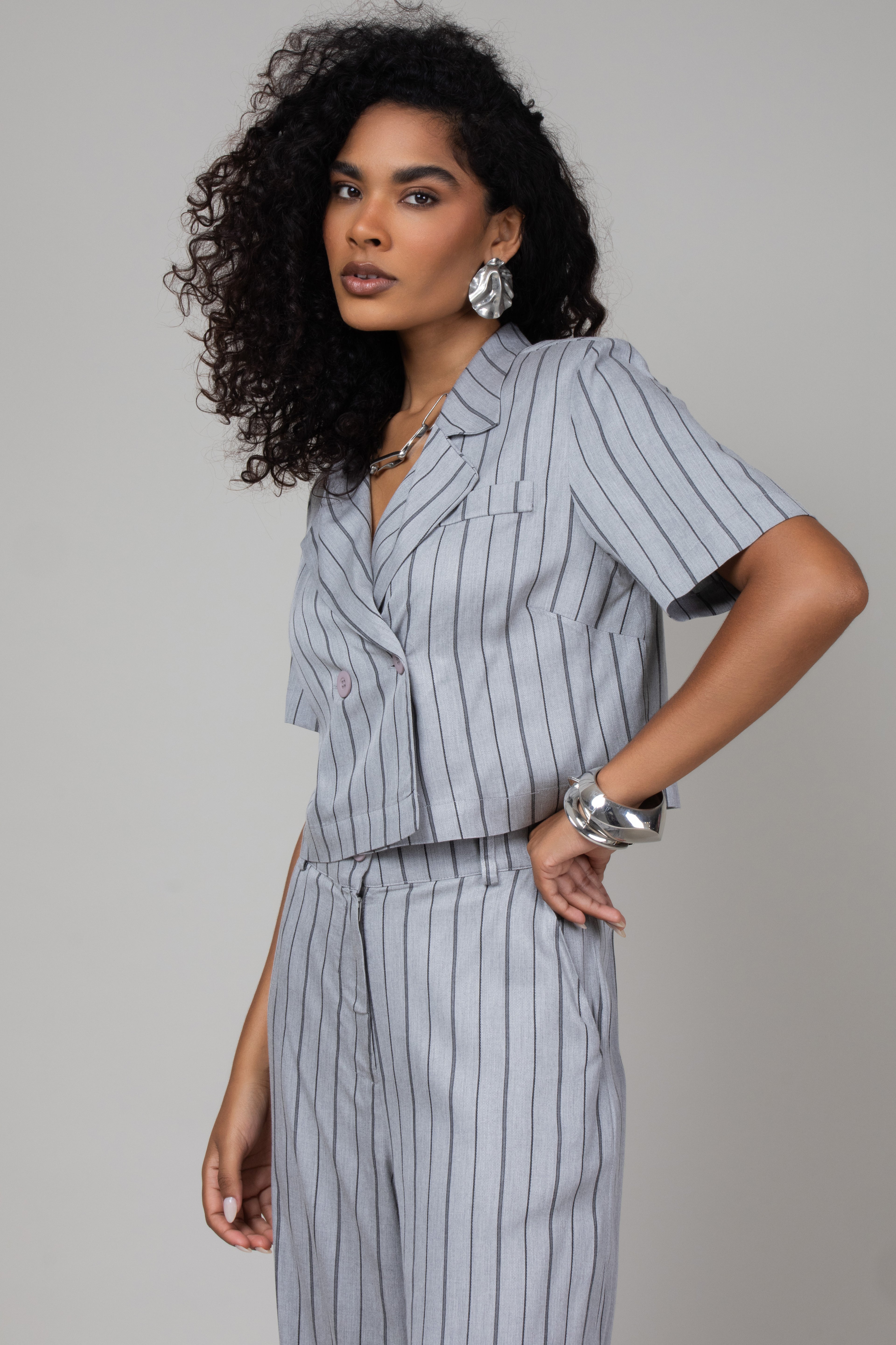 Conjunto alfaiataria risca de giz