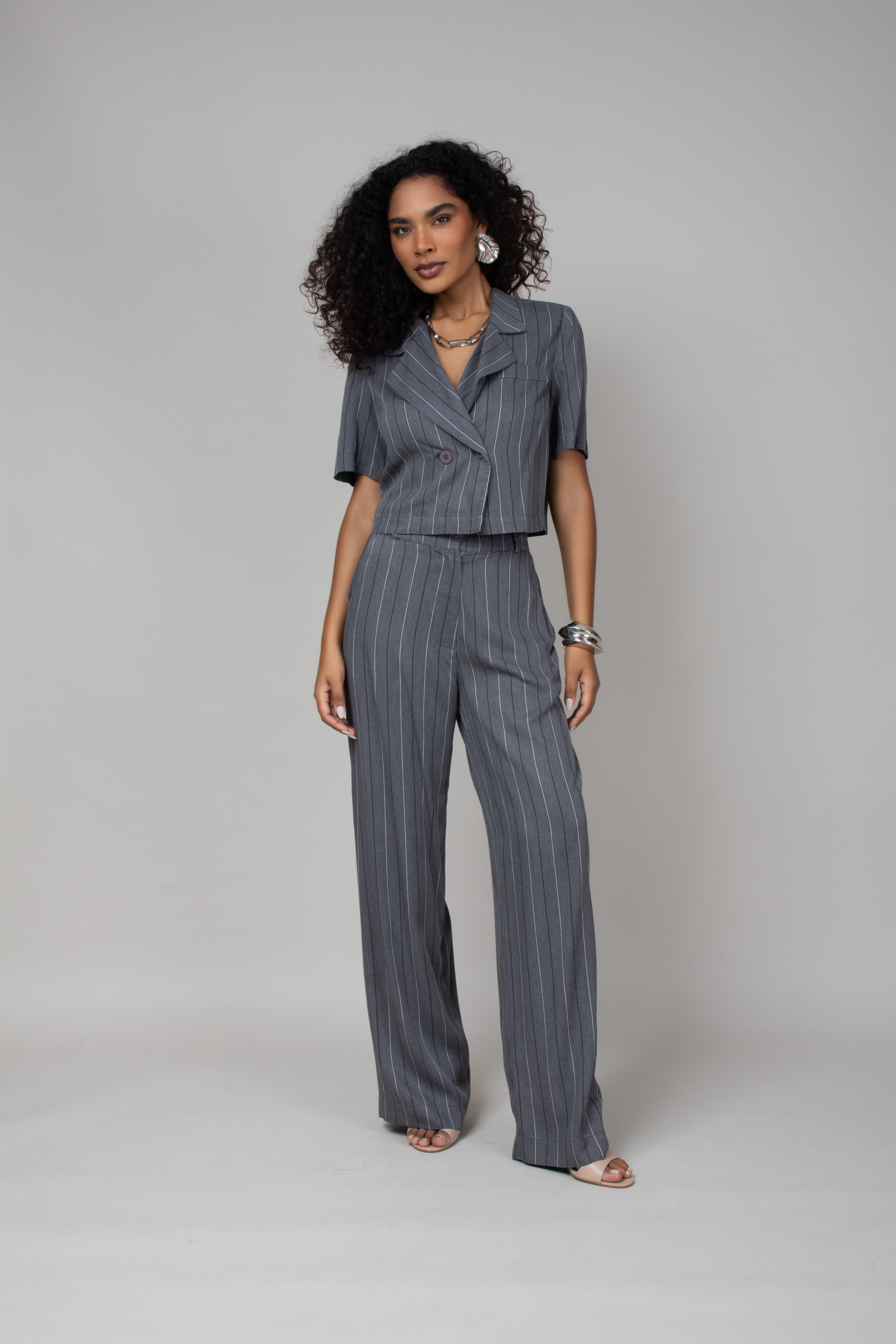 Conjunto alfaiataria risca de giz