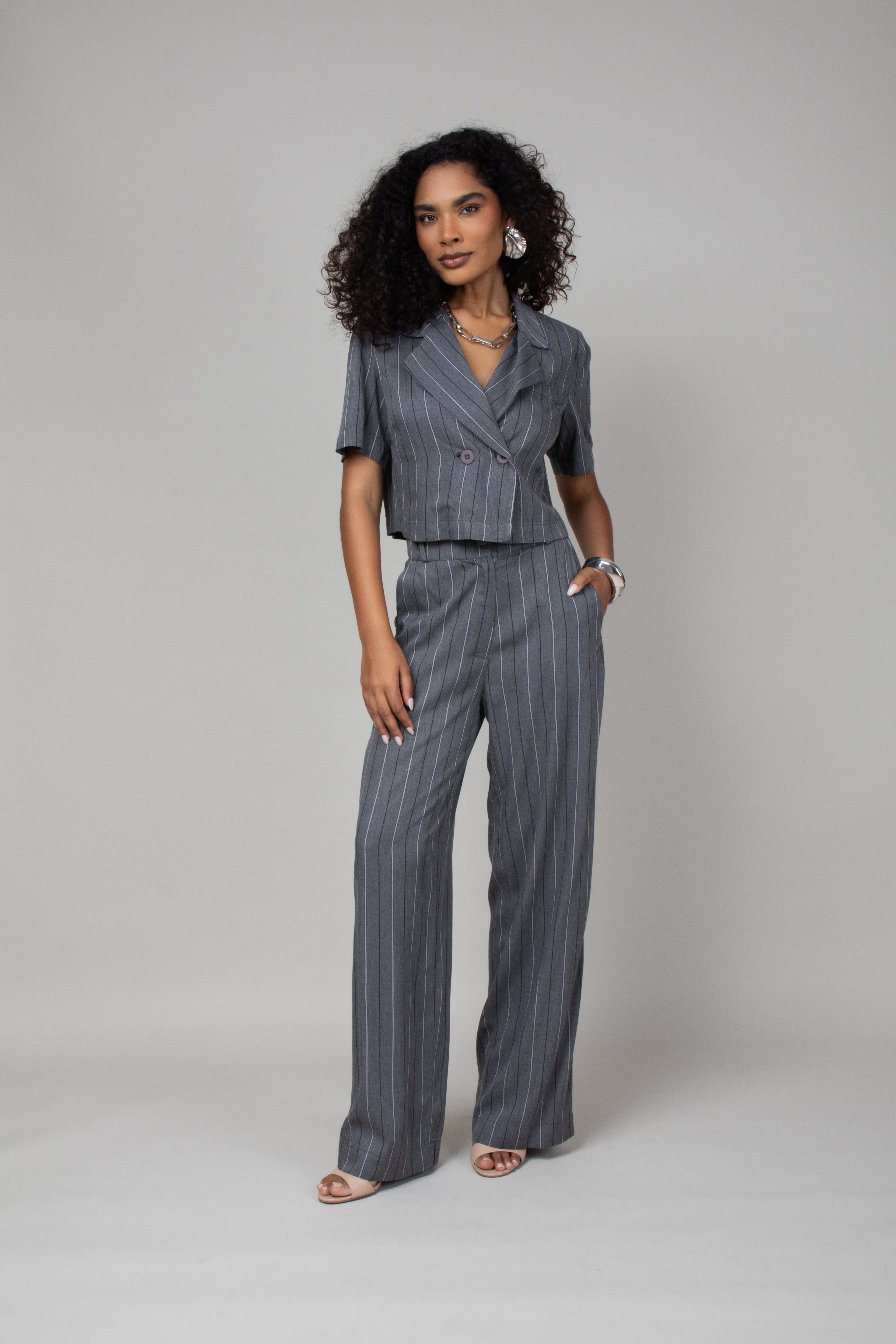 Conjunto alfaiataria risca de giz