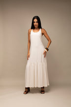 Vestido longo decote nadador