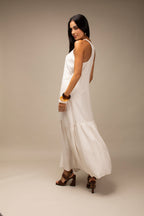 Vestido longo decote nadador