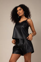 Shorts de couro curto