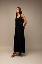 Vestido longo decote nadador