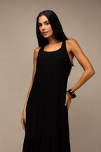 Vestido longo decote nadador