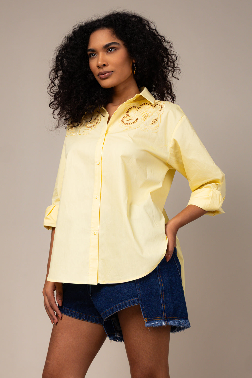 Camisa com detalhes bordados