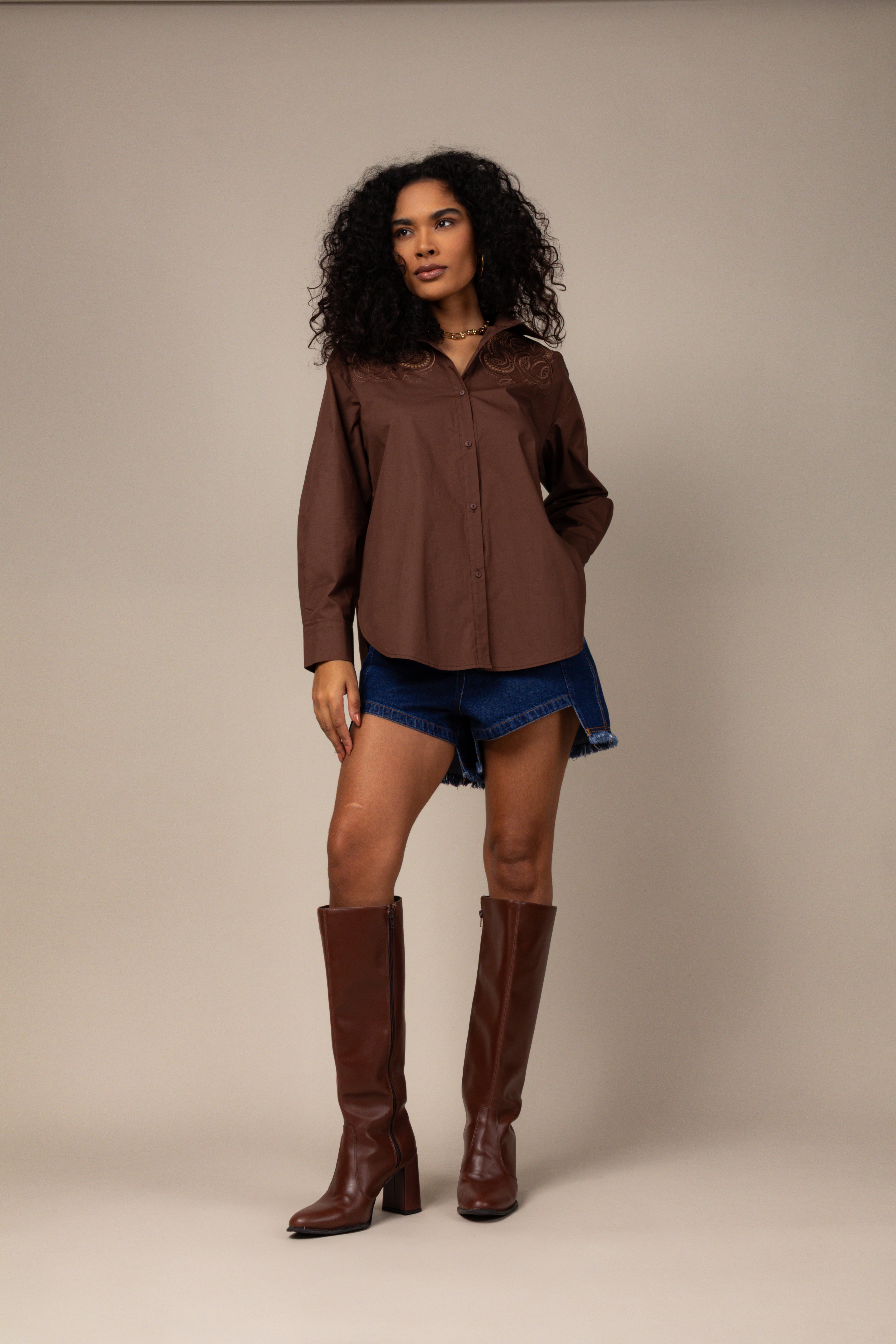 Camisa com detalhes bordados