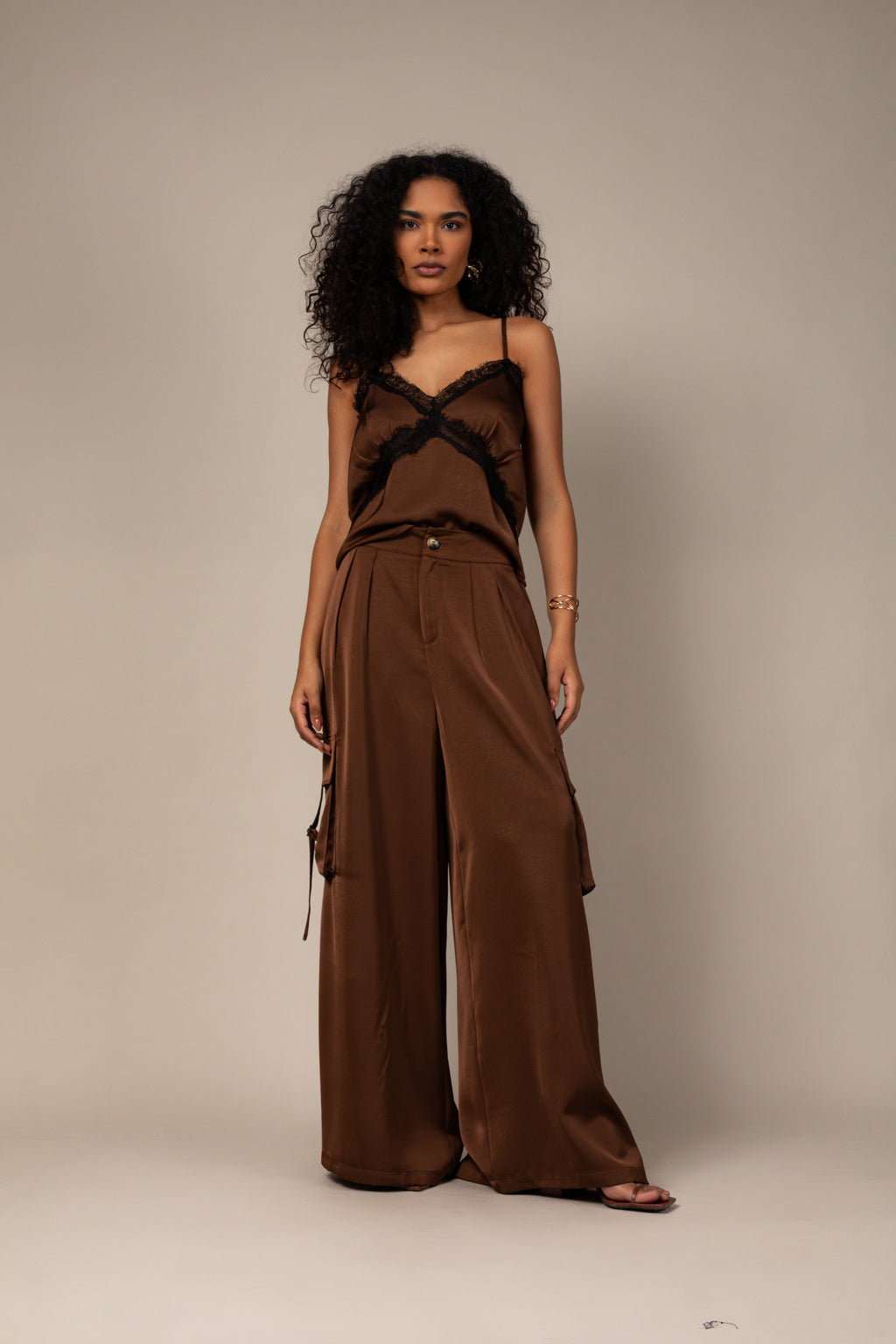 Calça Pantalona Cetim