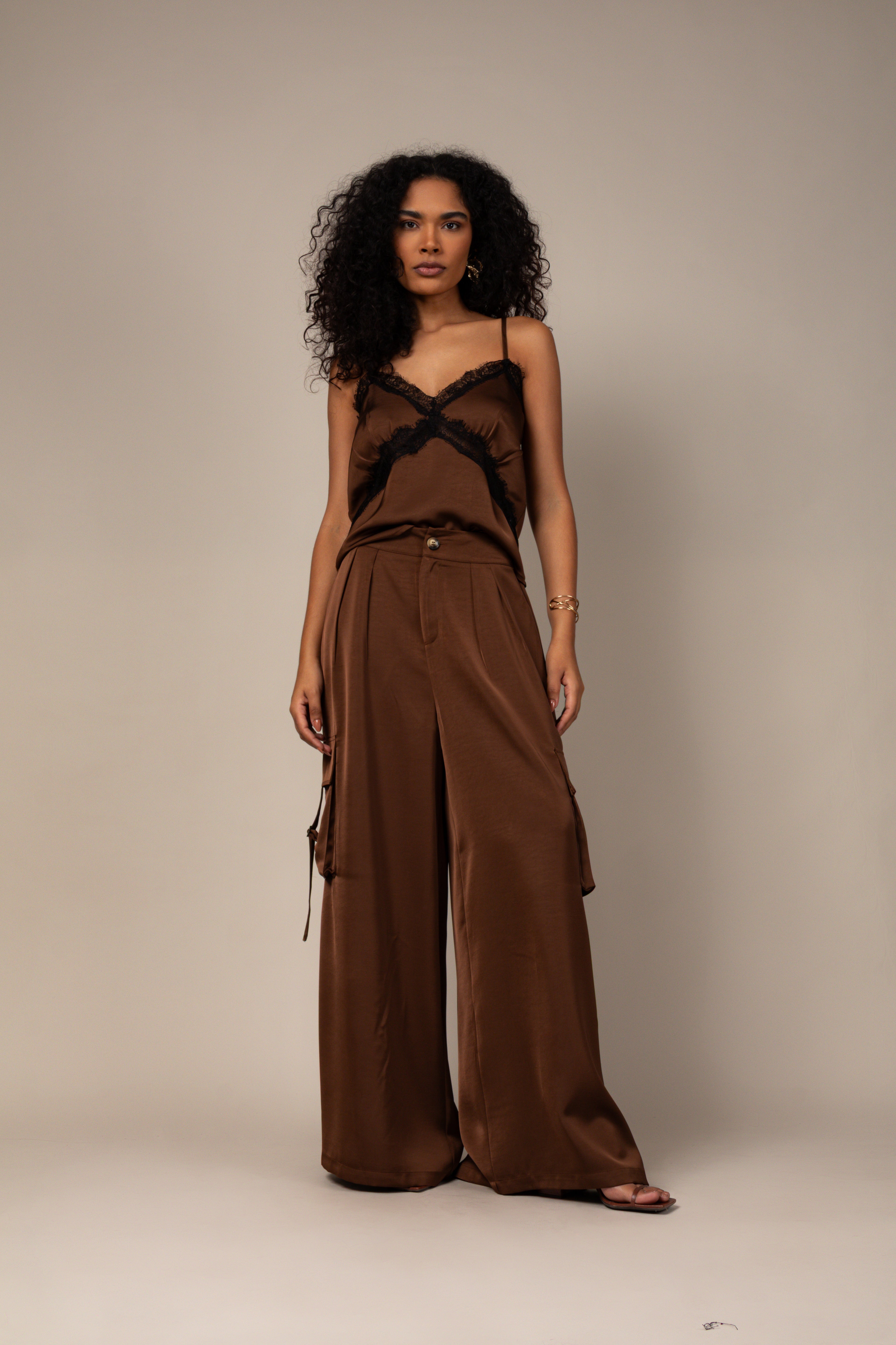 Calça Pantalona Cetim