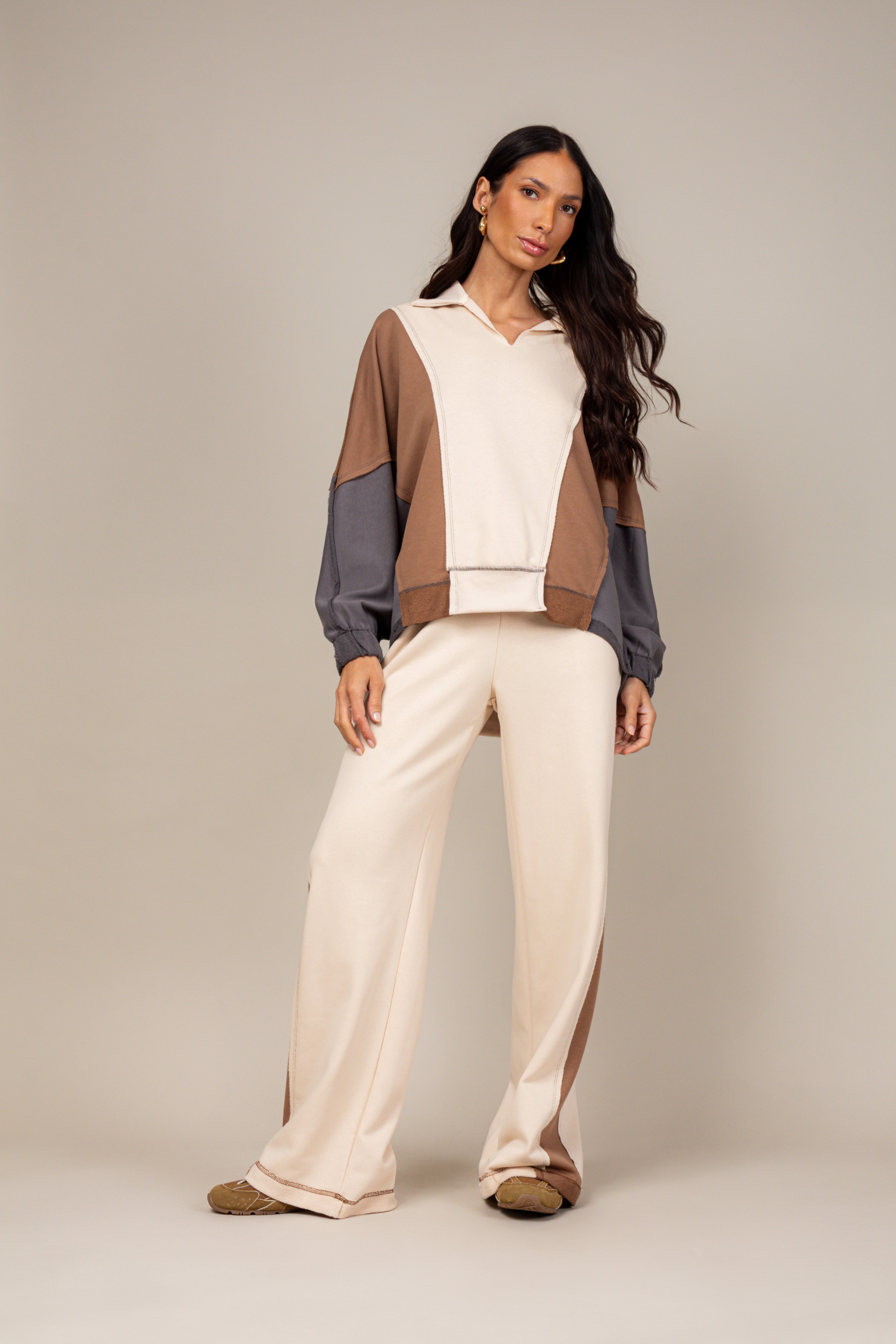 Conjunto moletom tricolor