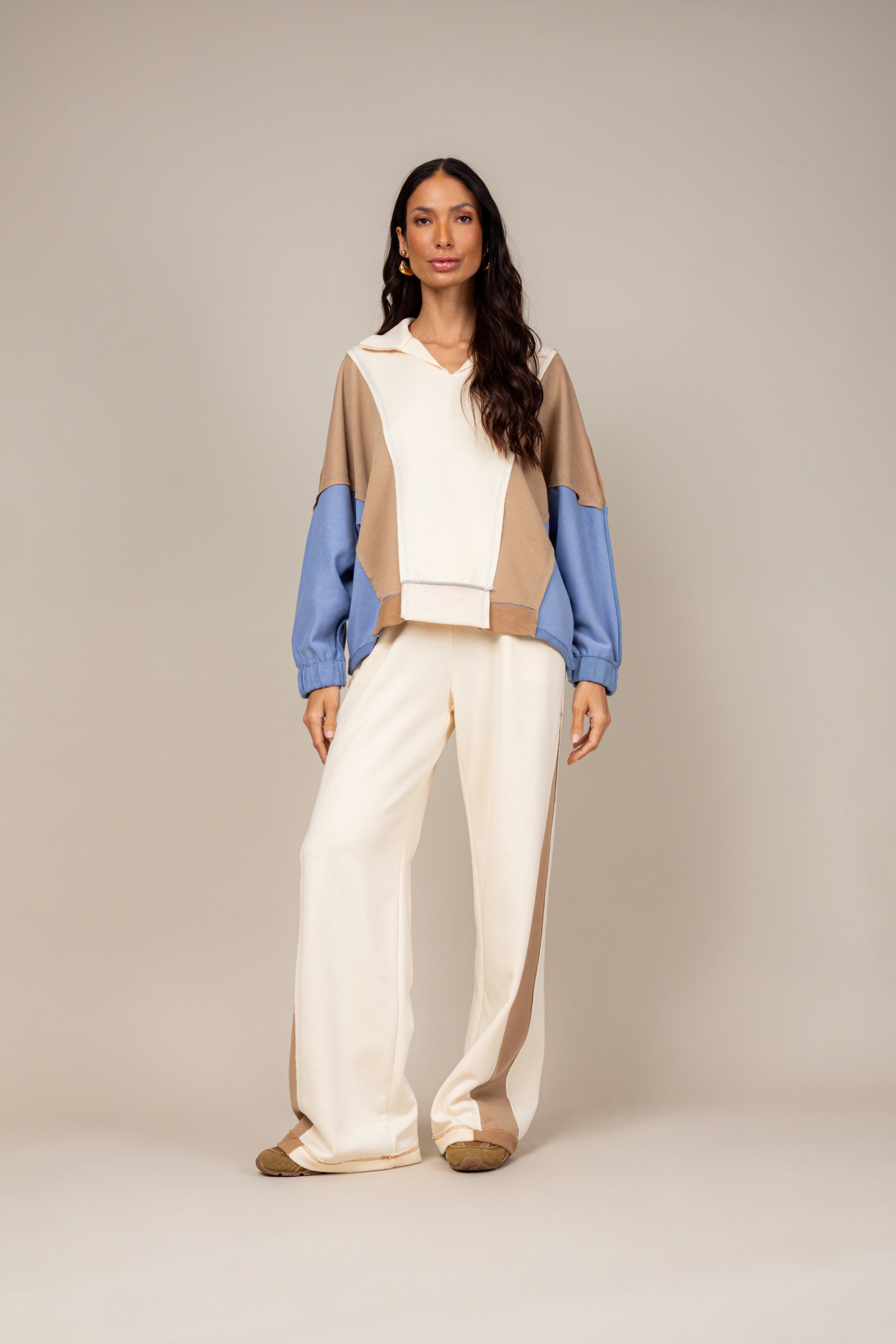 Conjunto moletom tricolor