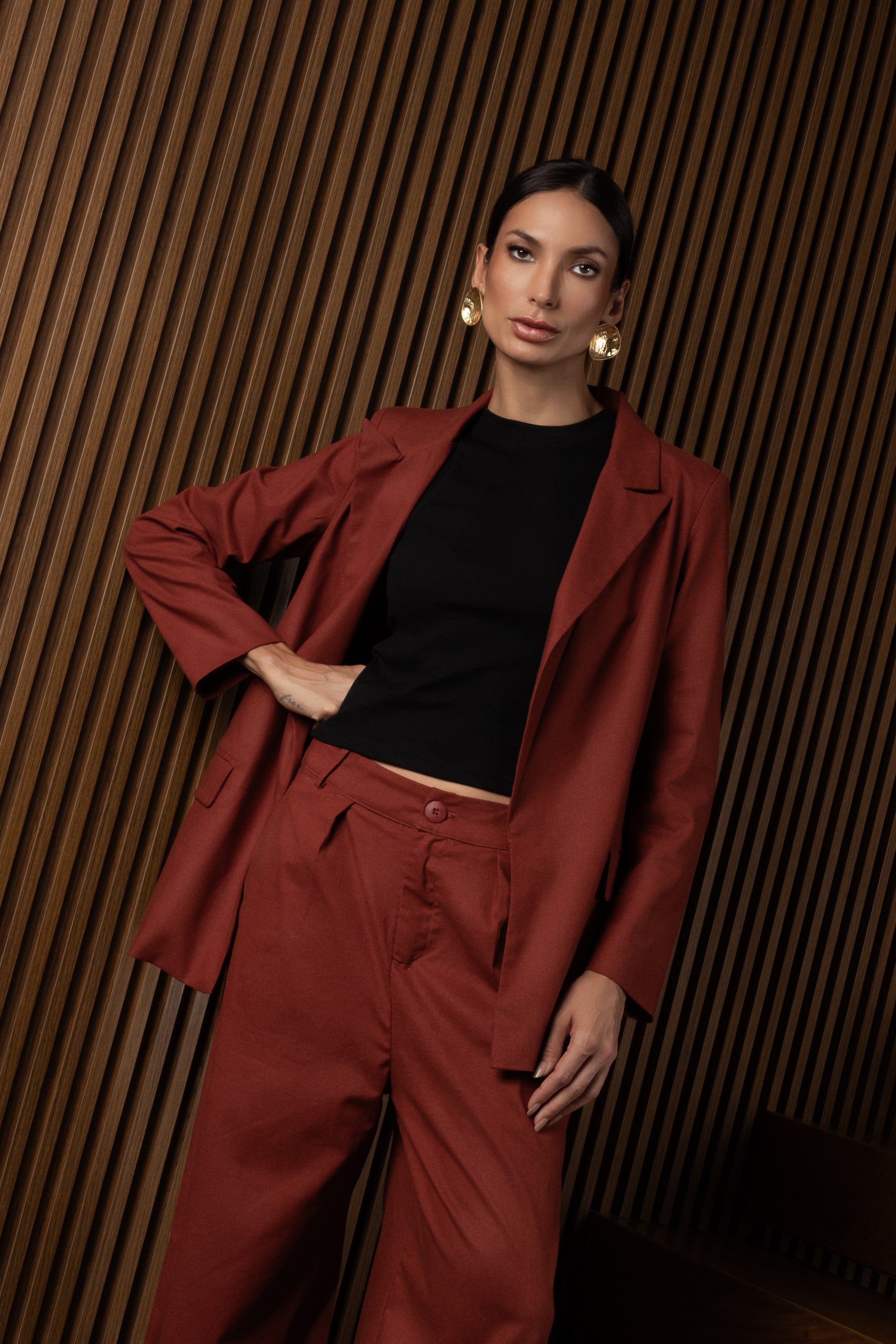 Blazer de alfaiataria em linho