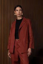 Blazer de alfaiataria em linho