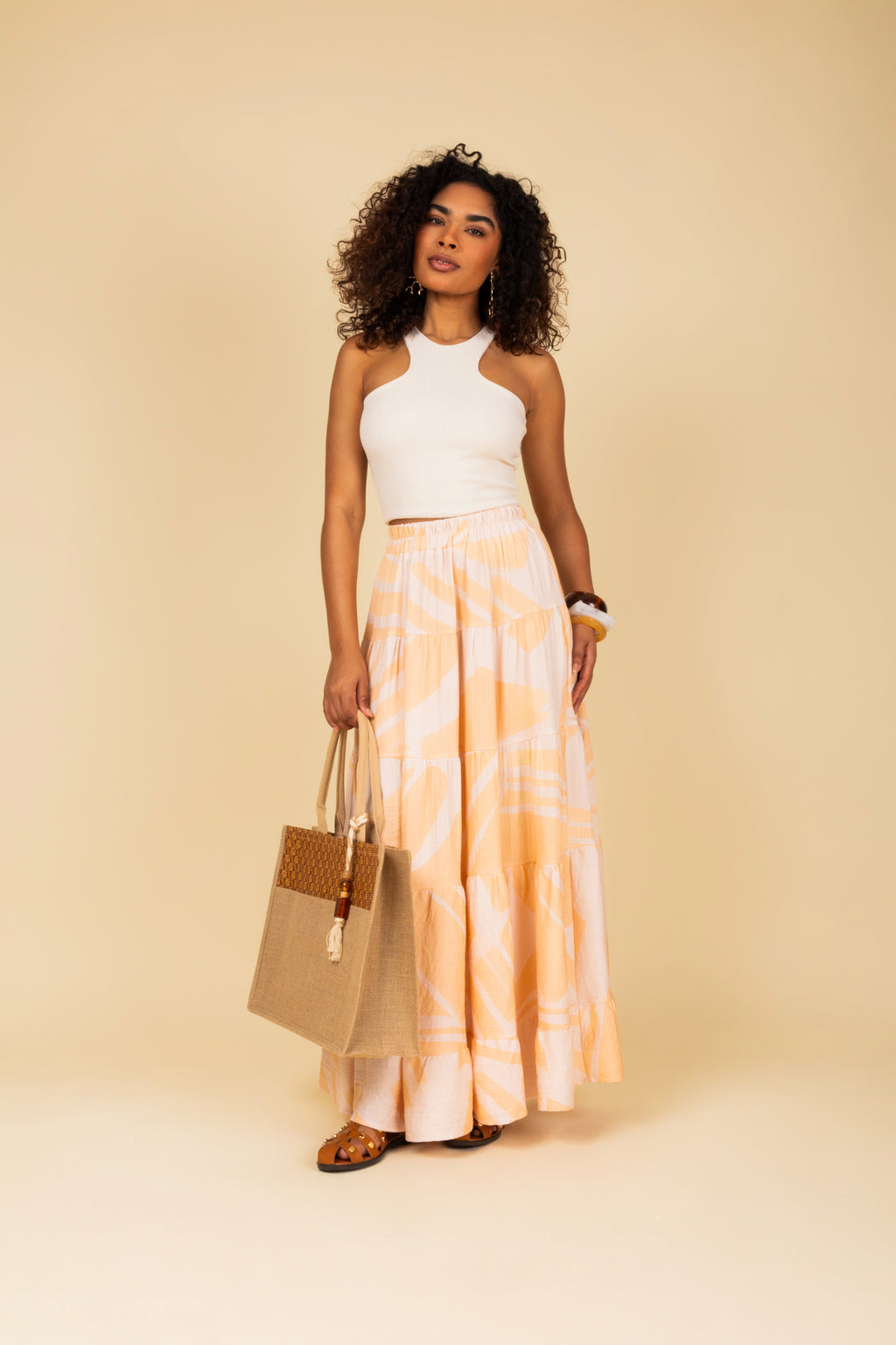 Saia longa estampada