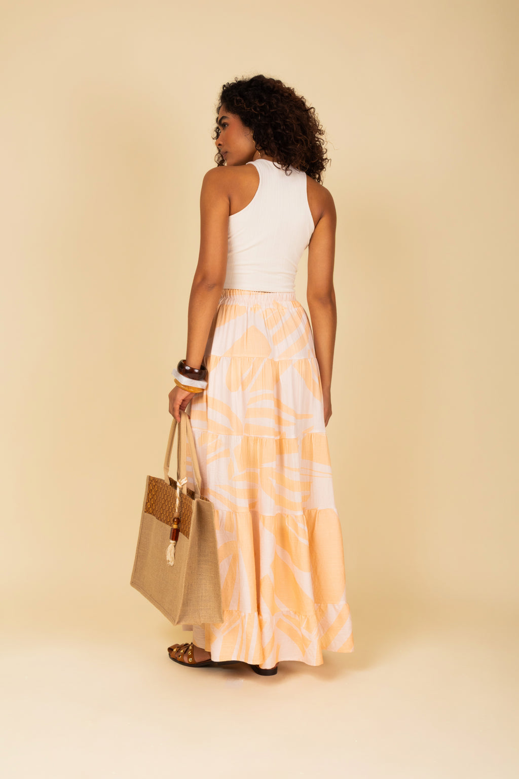 Saia longa estampada