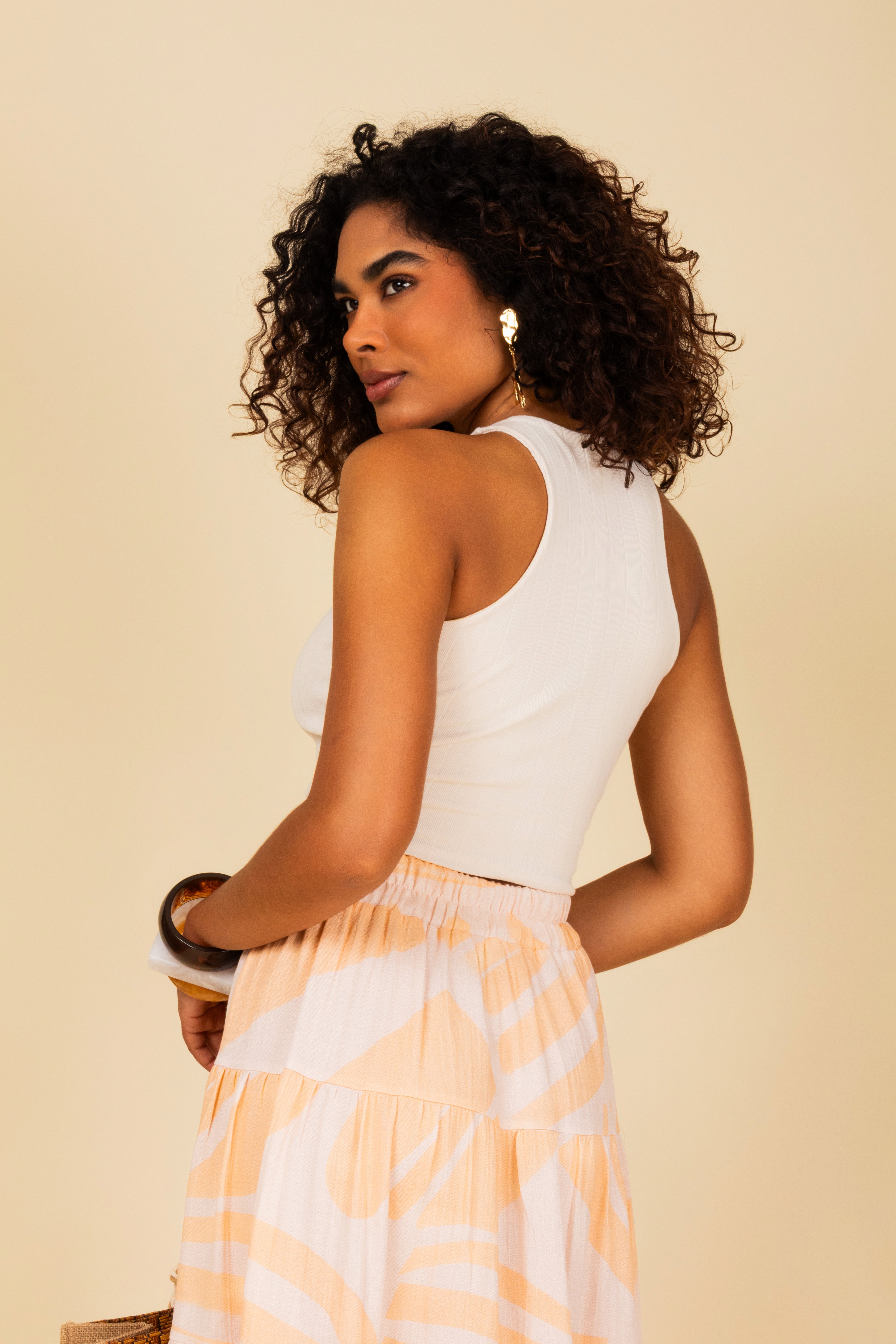 Saia longa estampada