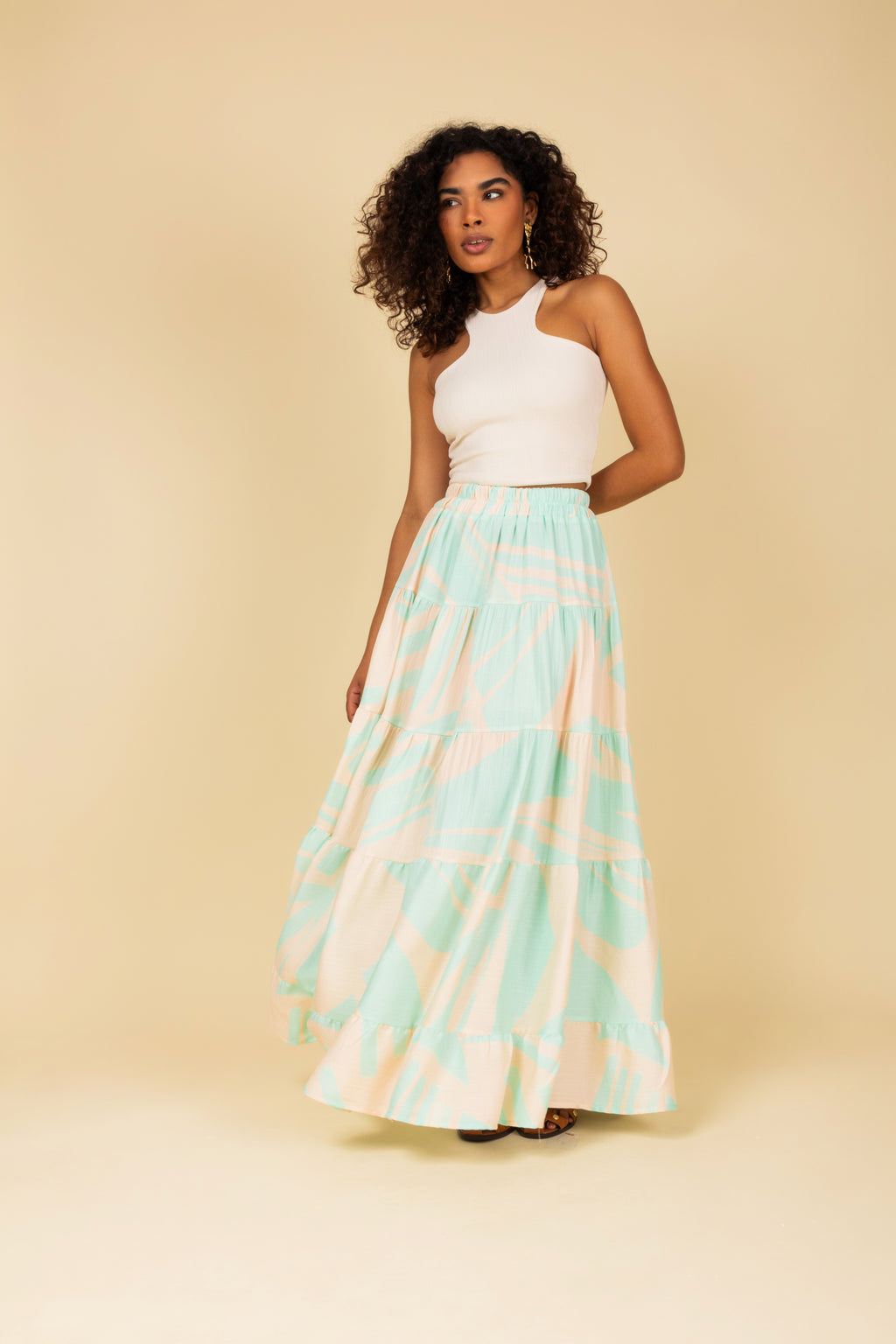 Saia longa estampada